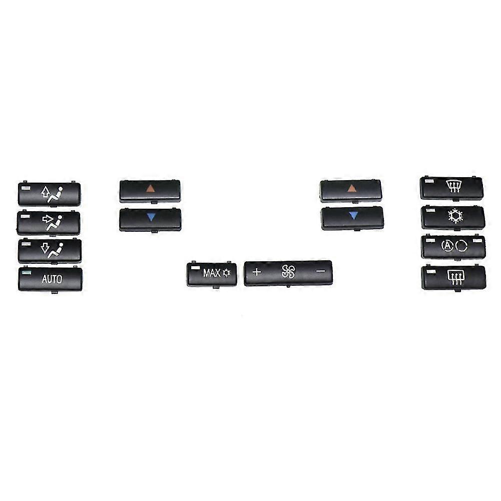 14Pcs Car Climate Control Air Conditioning Switch Button Covers for X5 E53 1999-2006 E39 1996-2002
