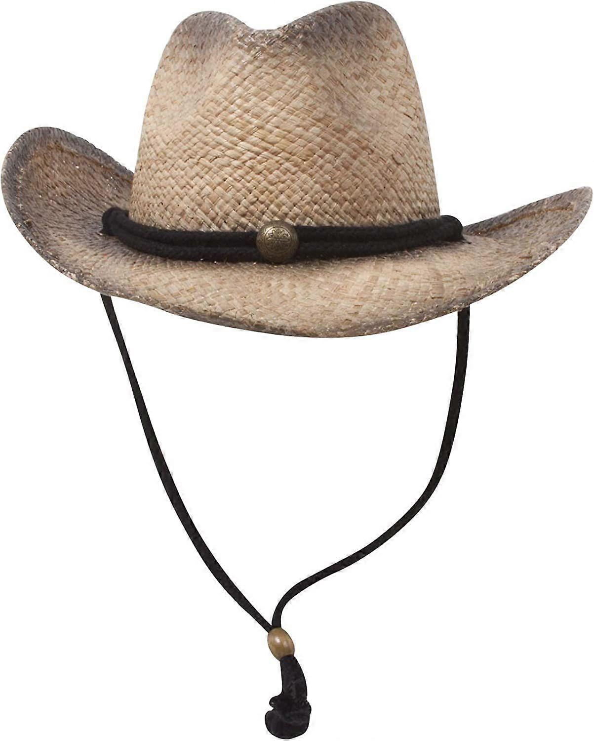 Tea Stained Raffia Straw Hat