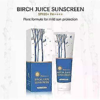 Birch Juice Moisturizing Sunscreen,Upgrade SPF50+ Birch Juice Hydrating Essence Face Sunscreen,Strong UV Protection,Water Resistant & Non-Greasy