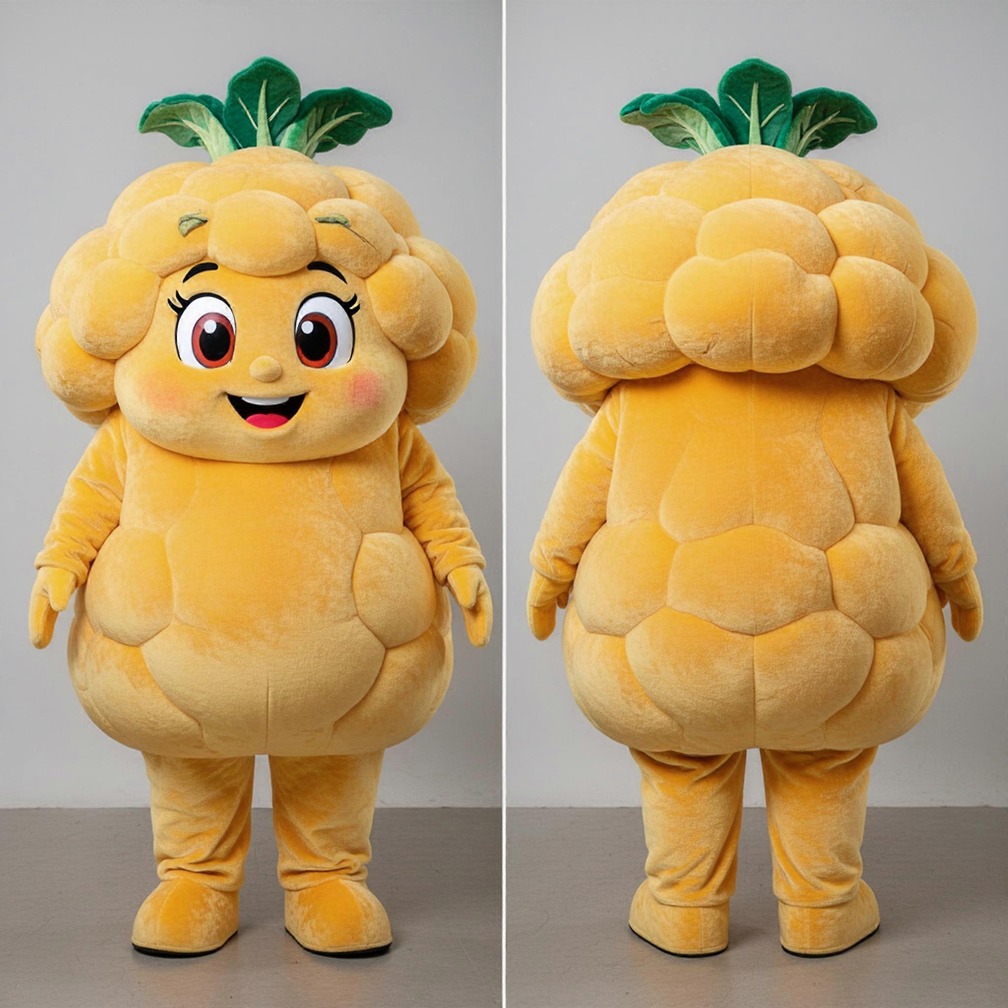 MASTICOT Gold Plush Padded Cauliflower Mascot