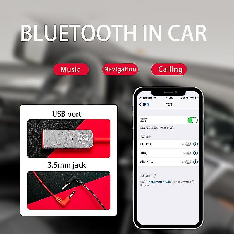 بلوتوث استقبال 5.0 محول اليدين الحرة USB دونجل 3.5mm جاك أوكس الصوت أدوبتر ستيريو الموسيقى اللاسلكية استقبال للسيارة