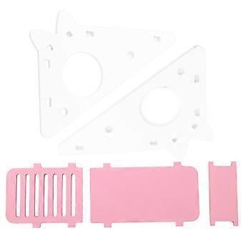 Wooden Hamster House Rest   Assembly Climbing Stairs Small Pet Exercise Playing Toy(Pink)