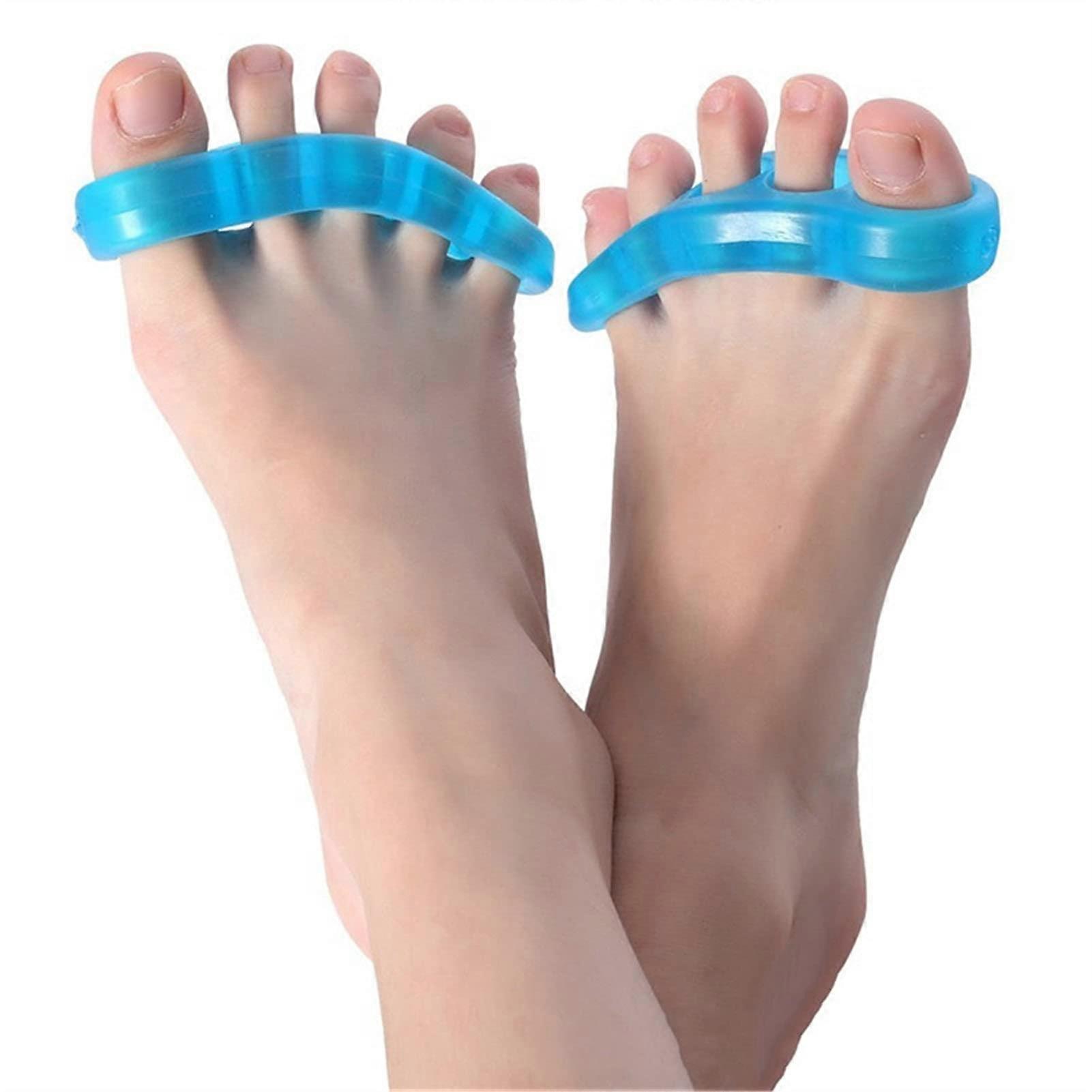 Toe Separators and Bunion Corrector for Alignment Relief, Soft Stretchable Blue Size Medium