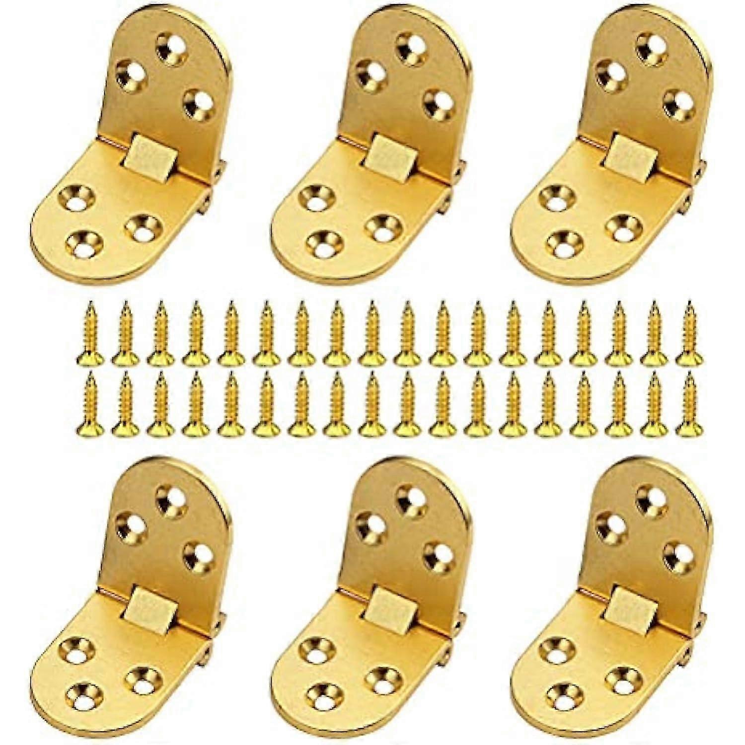 Folding Table Hinges, Brass Hinge, 6 Pieces Flat Hinge