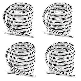 4 Pack 7mm Flat Polyester Shoelaces Compatible with Sneakers, Casual Shoes, Canvas Shoes & Work Footwear