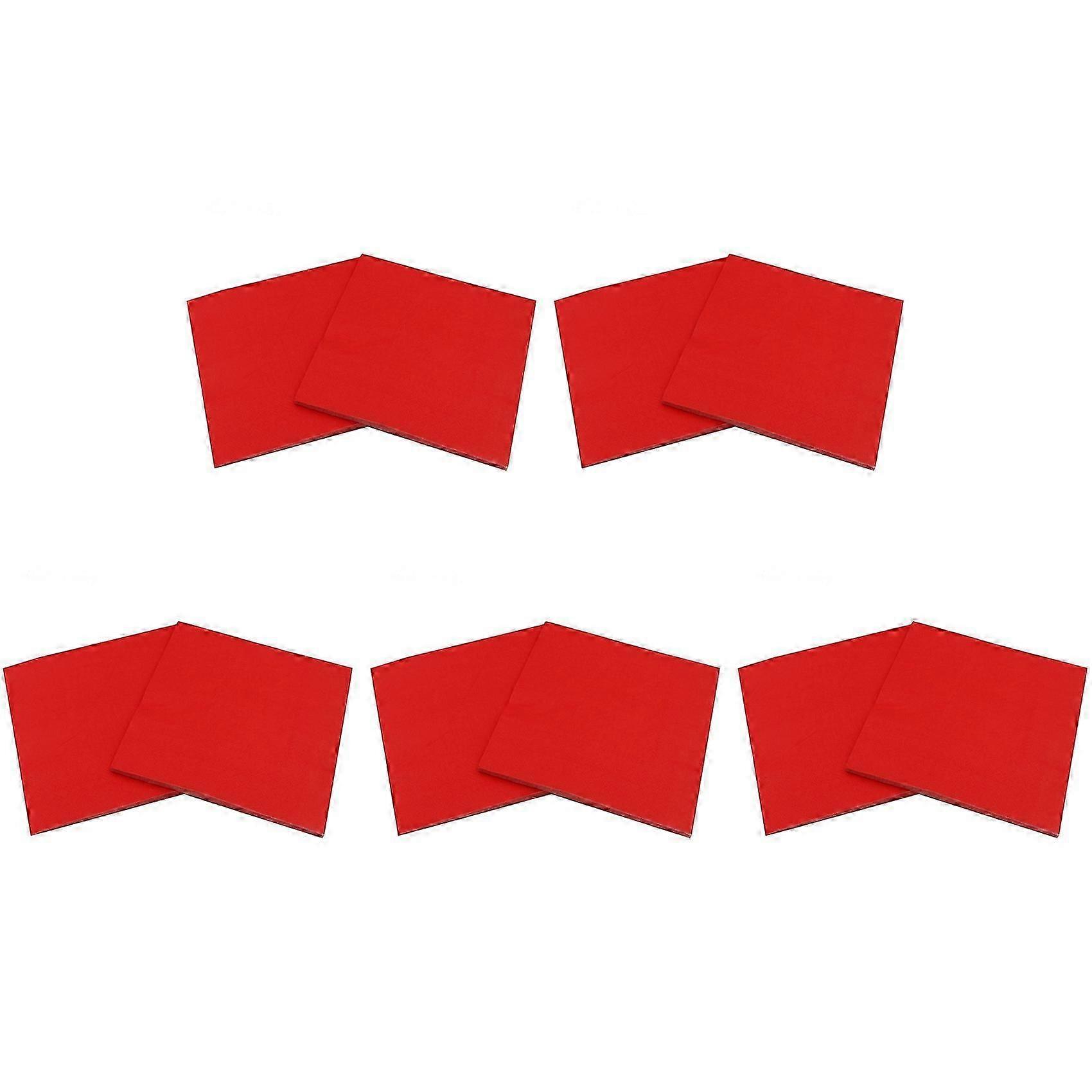 5 Pack Solid Color Printed Paper Napkin (Red)