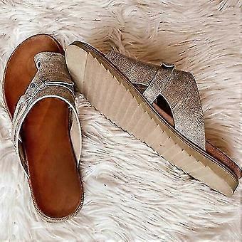 Damen-Orthopädie-Sandalen, lässige Premium-Flats für Sommerspaziergänge und Wanderungen.C2