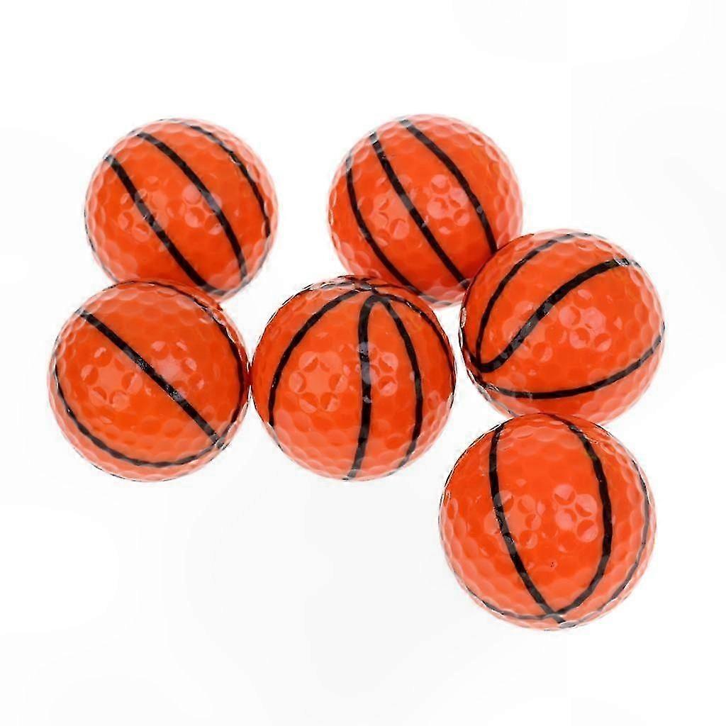 Basketball Design Golf Balls - 6 Pack Practice Set for Golf Training Accessory