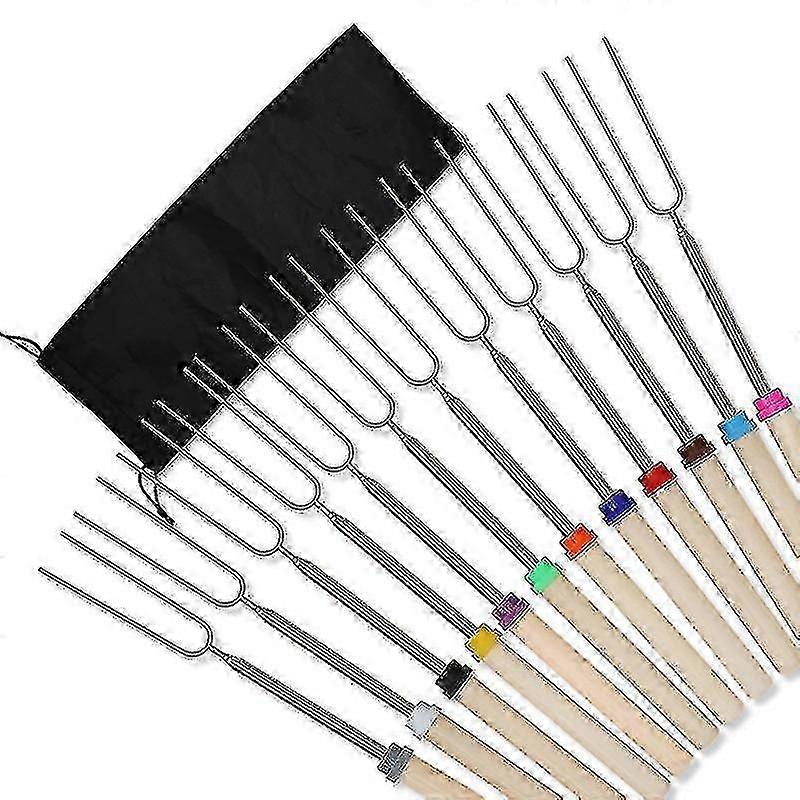 8pcs Adjustable U-Shaped Stainless Roasting Forks