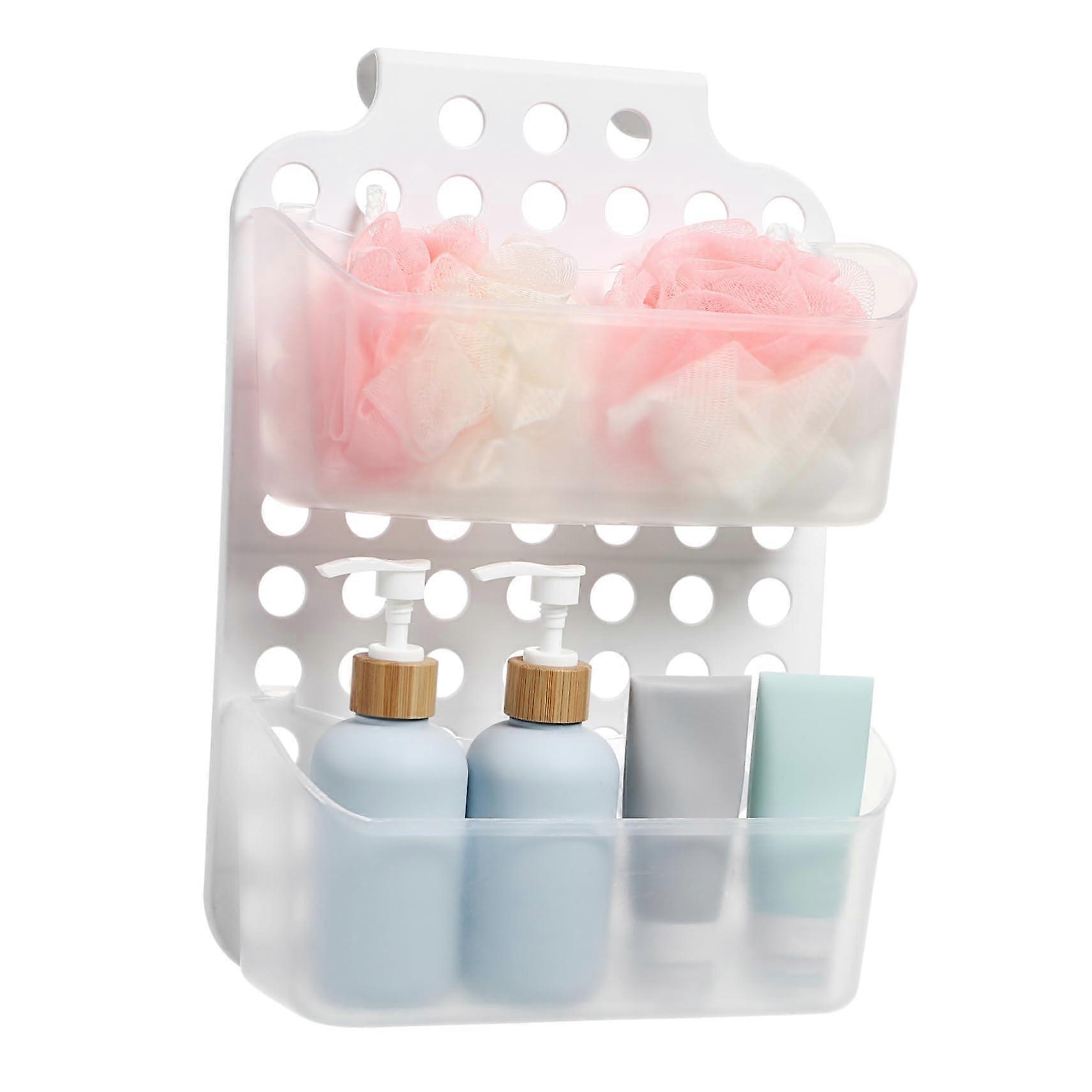 Rustproof Wall Mounted Shower Shelf Organizer, SpaceSaving Bathroom Storage Rack with Easy Assembly