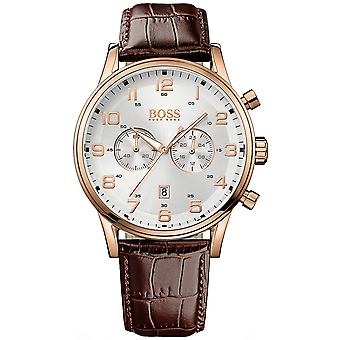Aeroliner hugo boss Quartz Analog Man Watch with Synthetic Leather Bracelet 1512921