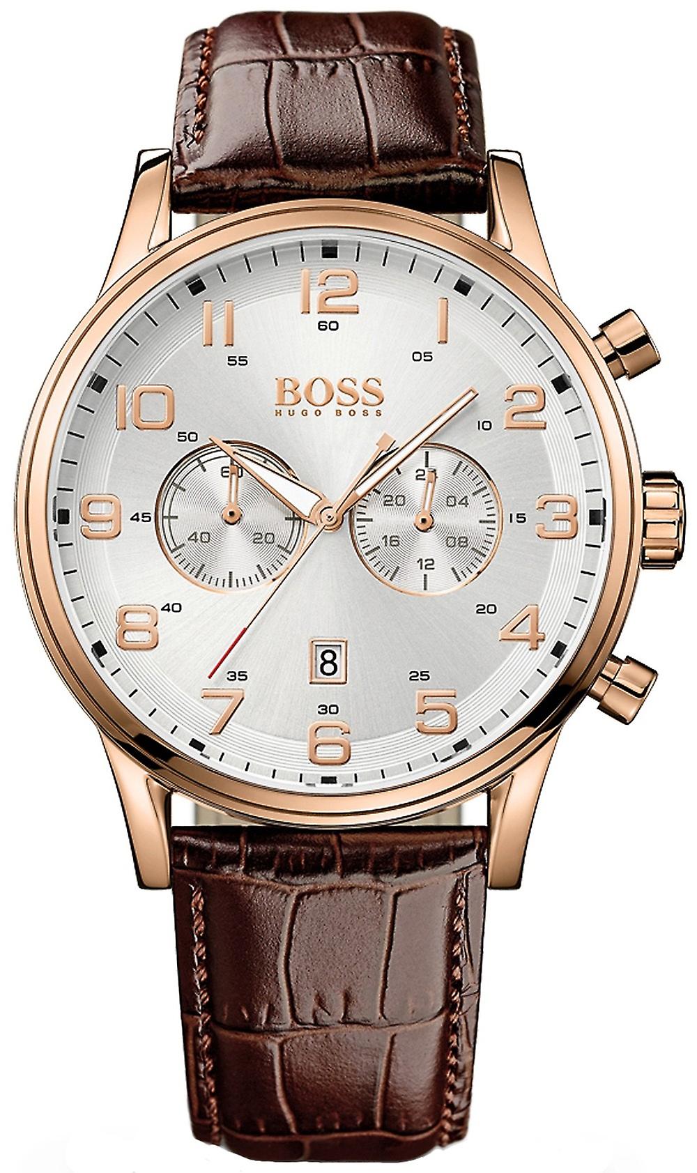 Aeroliner hugo boss Quartz Analog Man Watch with Synthetic Leather