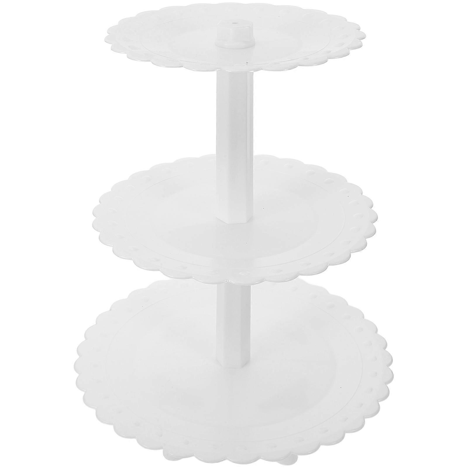Three-Layer Dessert Stand White for Cake Display Use