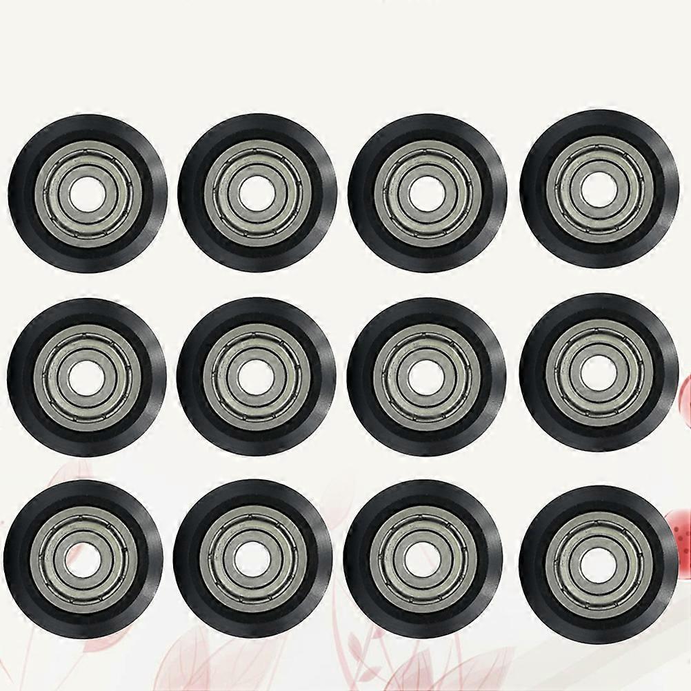 3D Printer Wheel Plastic Replacement for 3D Printer Use 12Pcs Black