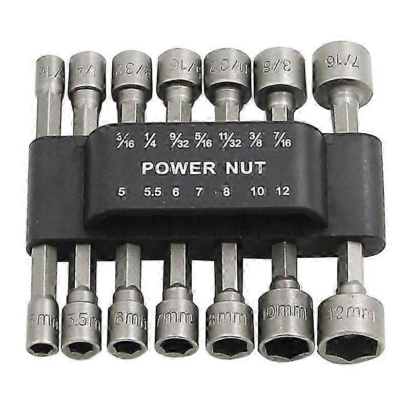 BR-Vie 14Pcs Hex Socket Wrench Adapter for Nuts, Screwdriver Insert, Bit Socket