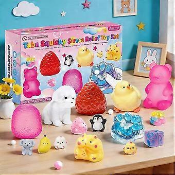 15Pcs Taba Squishies Kit,Cute Animal Fruit Squishies Fidget Toys Kit,Soft Squeeze Sensory Toys,Party Favor Birthday Christmas Gifts for Kids_yzad