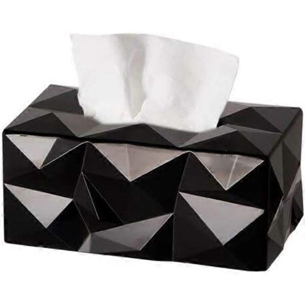 Simple Creative Geometric Modern Rectangular Small Tissue Box Household Items - Black 21x9.5cm