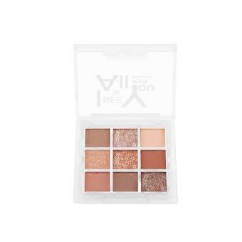 9 Color Eyeshadow Palette Matte Pearlescent Finish Easy Blend Texture Pink Brown Orange Travel Set
