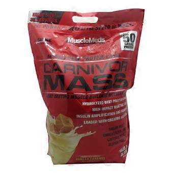 Muscle Meds Carnivor Mass Anabolic Beef Protein Gainer Vanilla Caramel, 10 Lbs (Pack of 1)