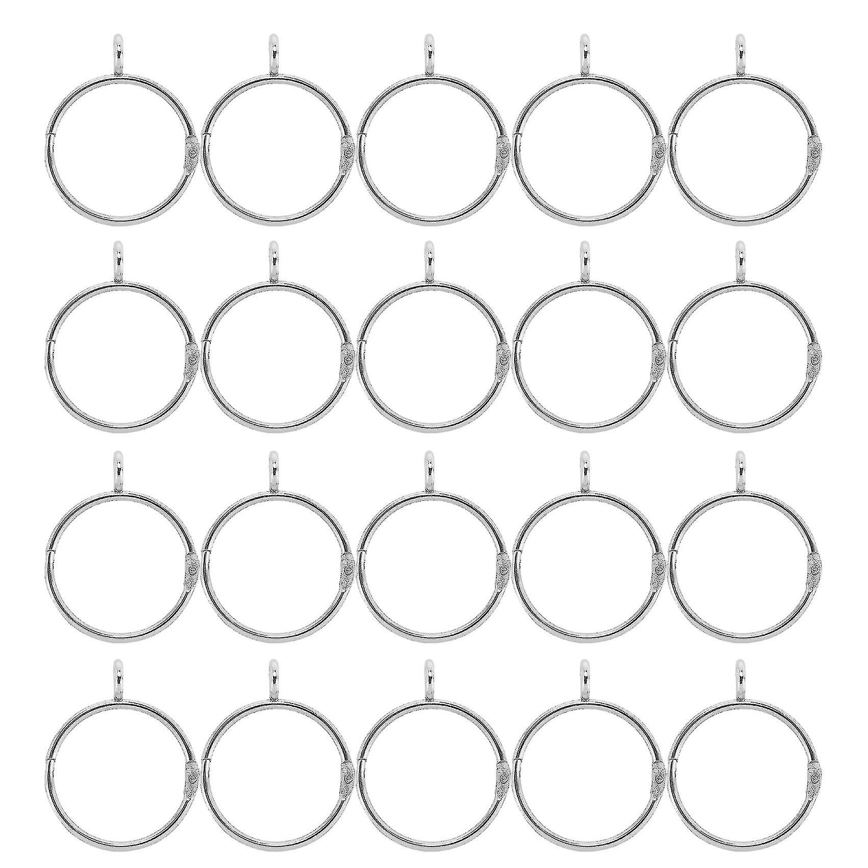 20pcs ασημένια κουρτίνα δαχτυλίδια μέταλλο με μάτι για καρφίτσες γάντζο (1.5 ίντσα)