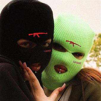 冬のファッションウォームAk47サベージスキーマスクハット3穴ニット