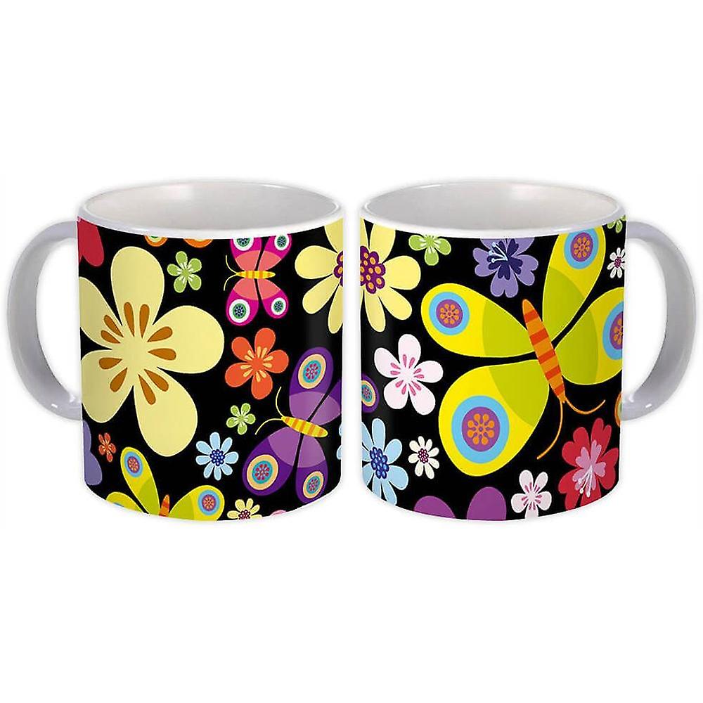 Gift Mug: Multicolored Pattern Butterflies