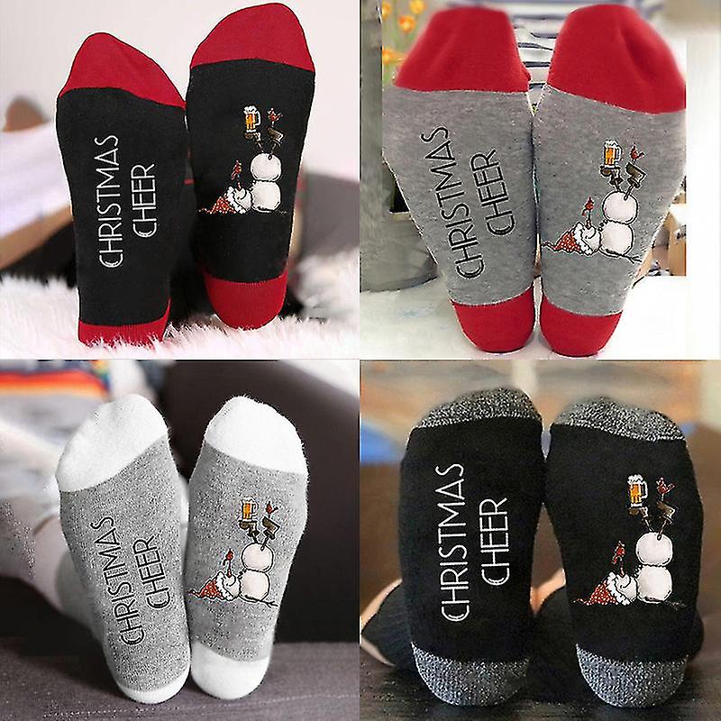 3 Two Colors Letters Tube Socks Printed Cotton Socks