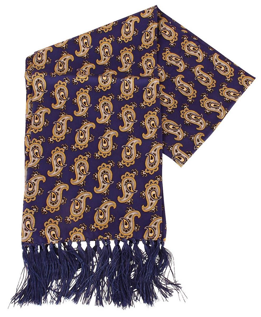 ナイツ ブリッジ ネックウェアー ペイズリー アビエイター シルク スカーフ - ネイビー