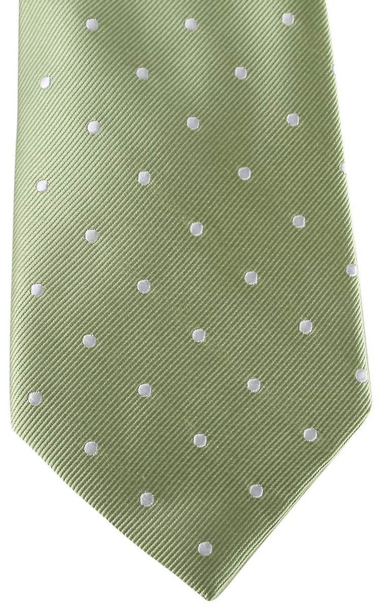David Van Hagen Polka Dot Tie - Green/White