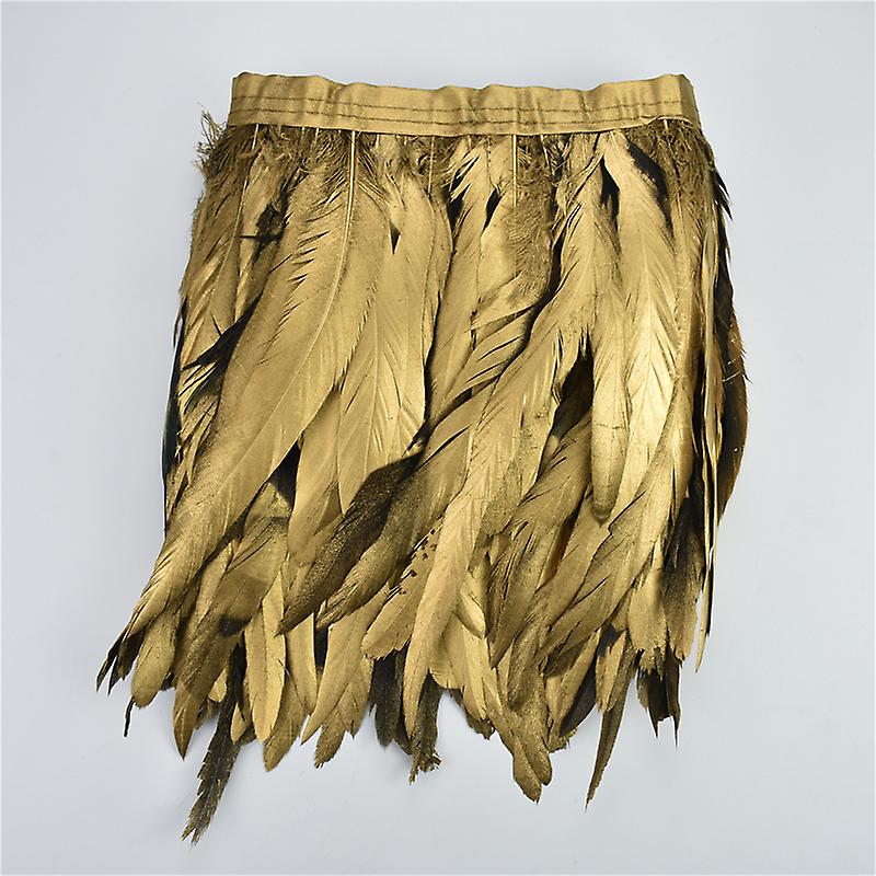 Wholesale 2m/piece Colored Rooster Tail Feather Fringe 6-8inch Pheasant Tail Feathers Ribbon Diy Crafts Carnival Costumes Decoration