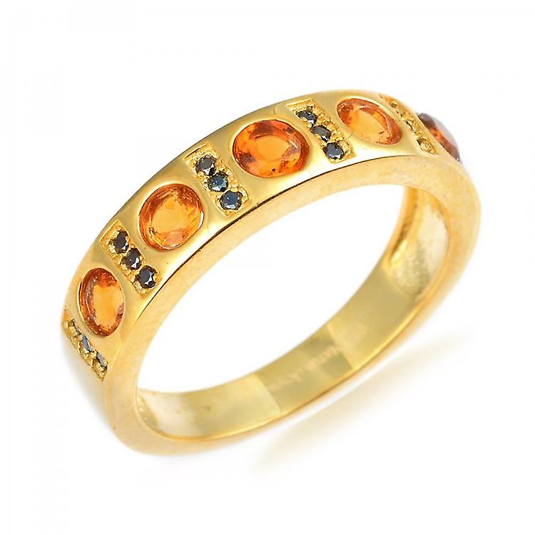 Citrine, Spinel & 925 Sterling Silver Ring awo-2