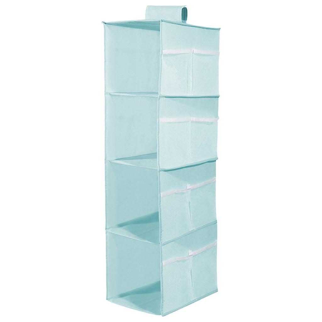 Hanging Closet Organizer 4-Shelf Storage Shelves for Sweaters Shoes Toy Rack Blue