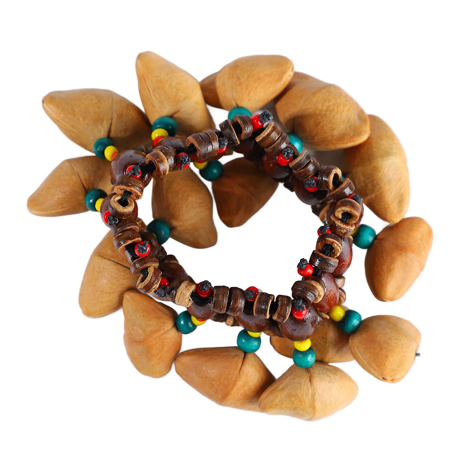 Nuts Handbell Drum African Tribal Style Hand Chain Bracelet Nut Shell
