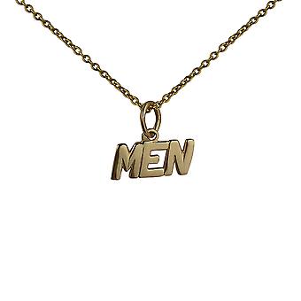 9ct Gold 6x8mm ´Men´ Pendant with a cable Chain...