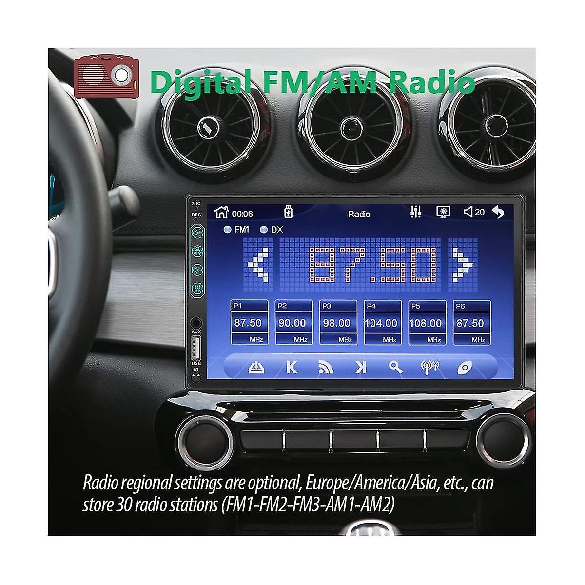 7 pollici doppio Din auto hd touchscreen, carplay Android Auto, fotocamera di backup 12led, usb / aux, autoradio fm