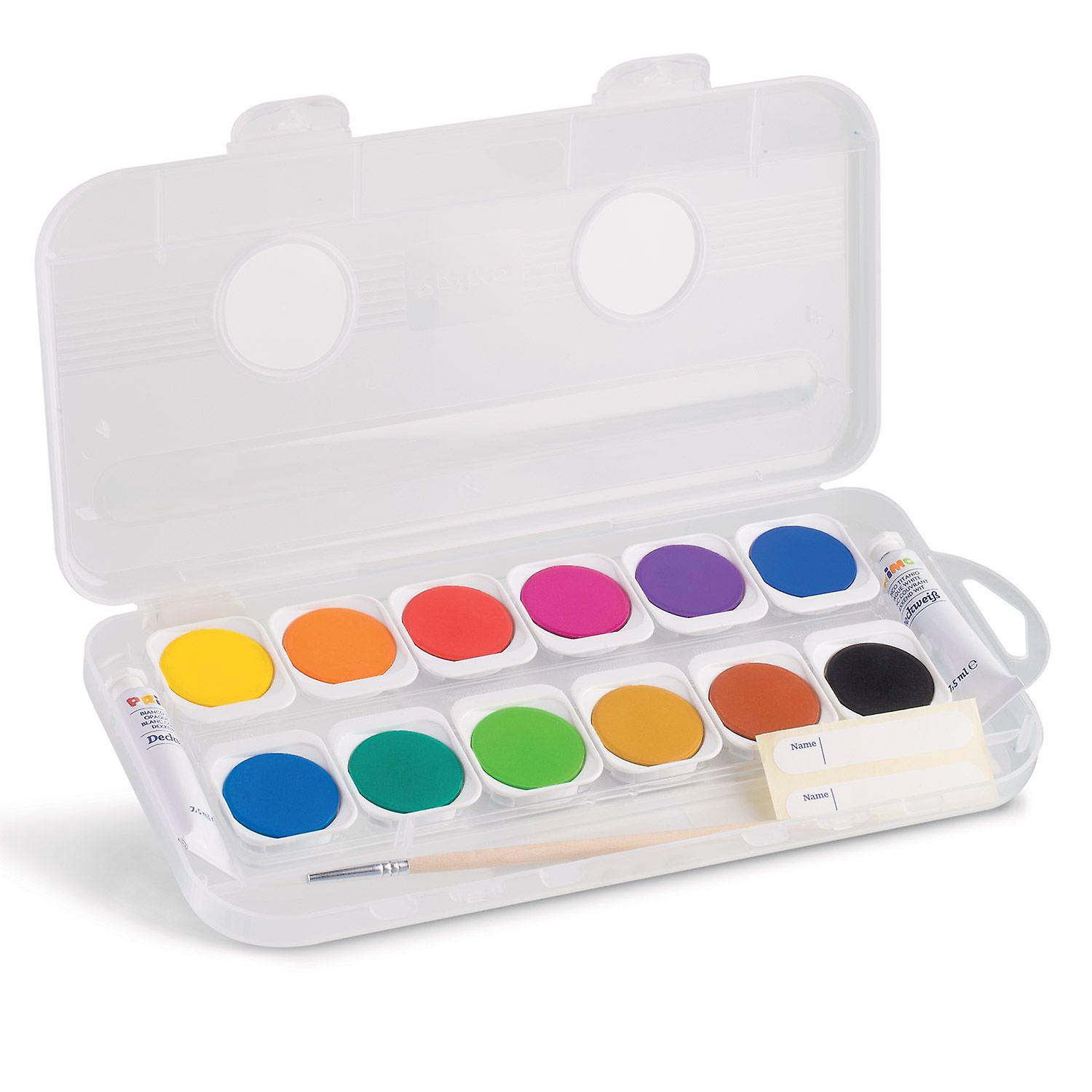 12 watercolor paints in Ø 30 mm cup