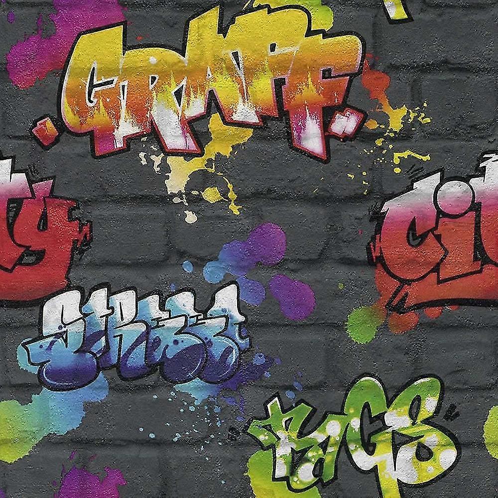 Graffiti tapeta čierna Rasch 237801
