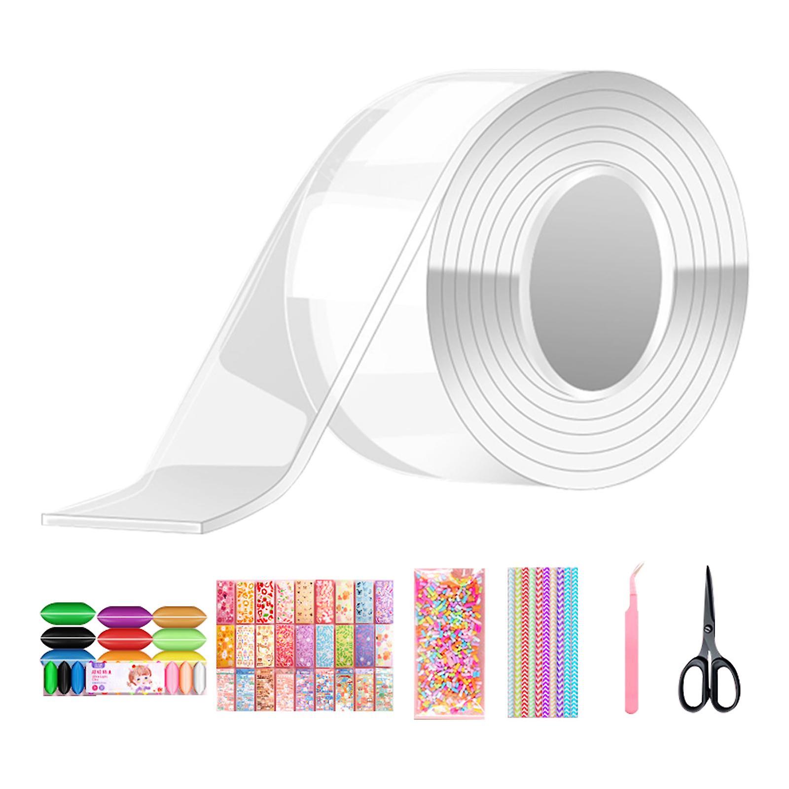 Bubble Balloons Blowing Non Marking Tape with Straws Sticky for DIY Crafting 46pcs