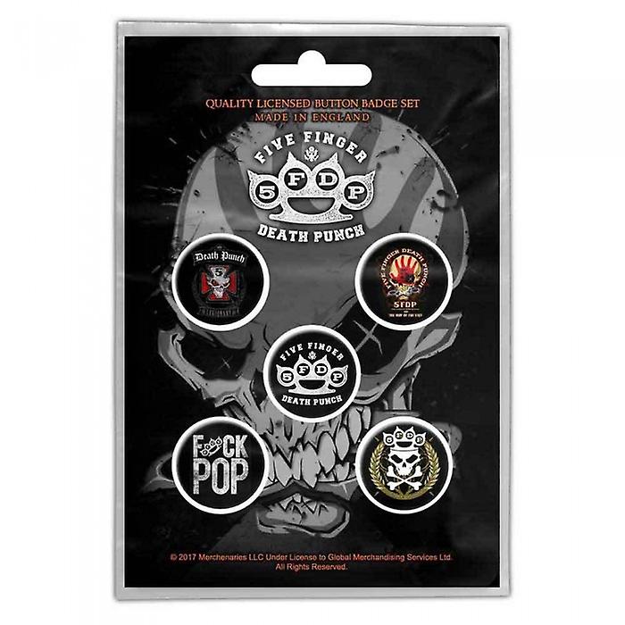 Five Finger Death Punch Logo Badge (Pack of 5)