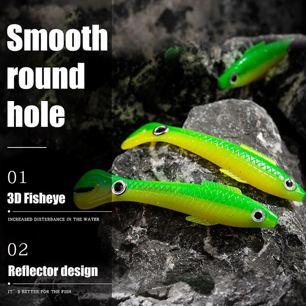 5Pcs 10cm 6g Soft Fishing Lures Bionic Loach Soft Bait Soft Paddle Tail Fishing Swimbaits Lures for Bass Trout