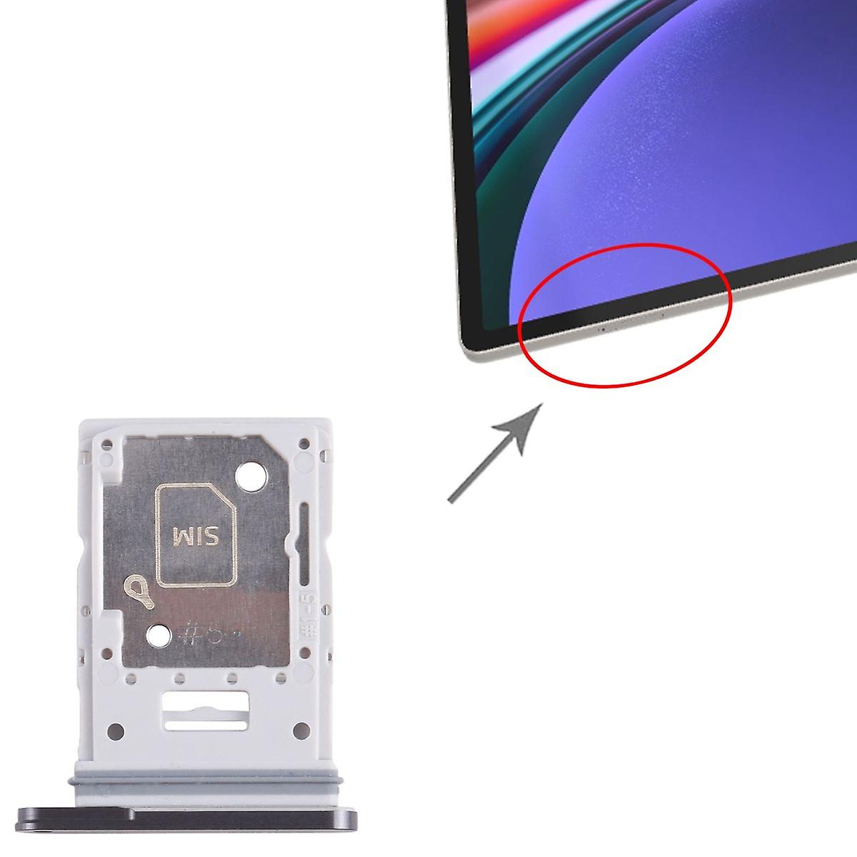 For Samsung Galaxy Tab S9 Plus SIM + Micro SD Card Holder Graphite Spare Part Repair