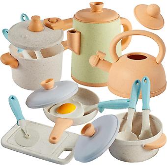 Pretend Play Küche Spielzeug Set Zubehör für Kinder Kleinkind Kochgeschirr Töpfe und Pfannen Spielset
