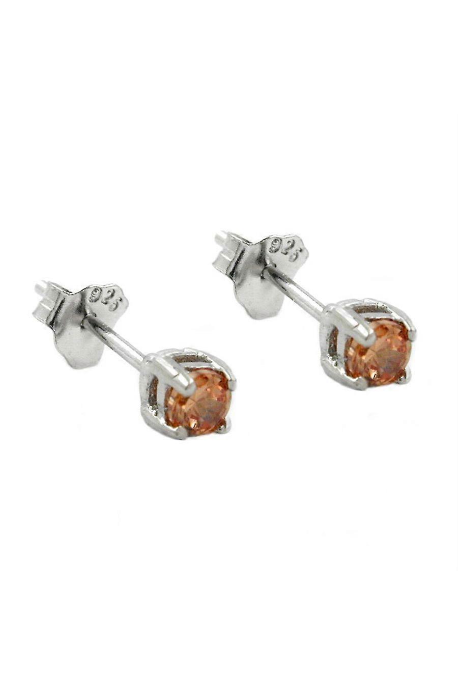 Stud Earrings Crystals 3mm Topas Silver 925 - Gl92454