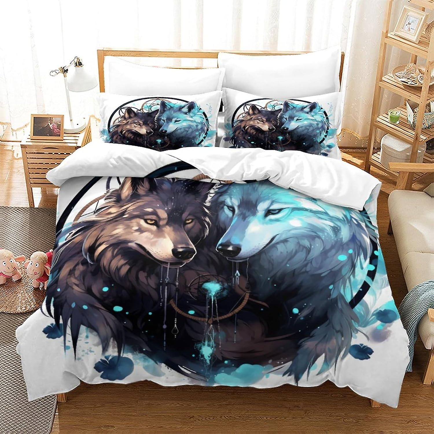 Cool Wolf Bedding Set Copripiumino Set di biancheria da letto in