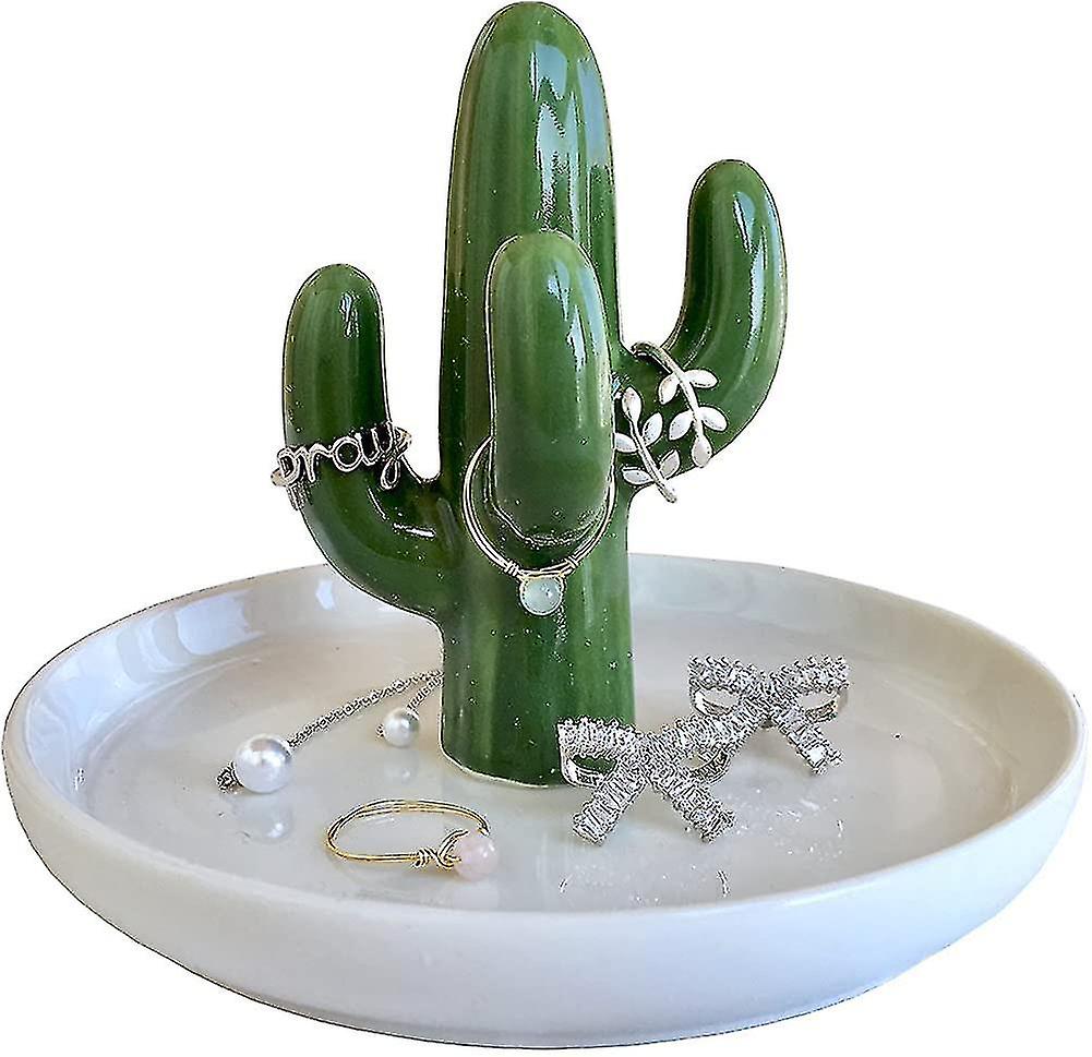 Ring Holder,cactus Ring Holder Dish For Jewelry, Ceramic Succulent Ring Holders