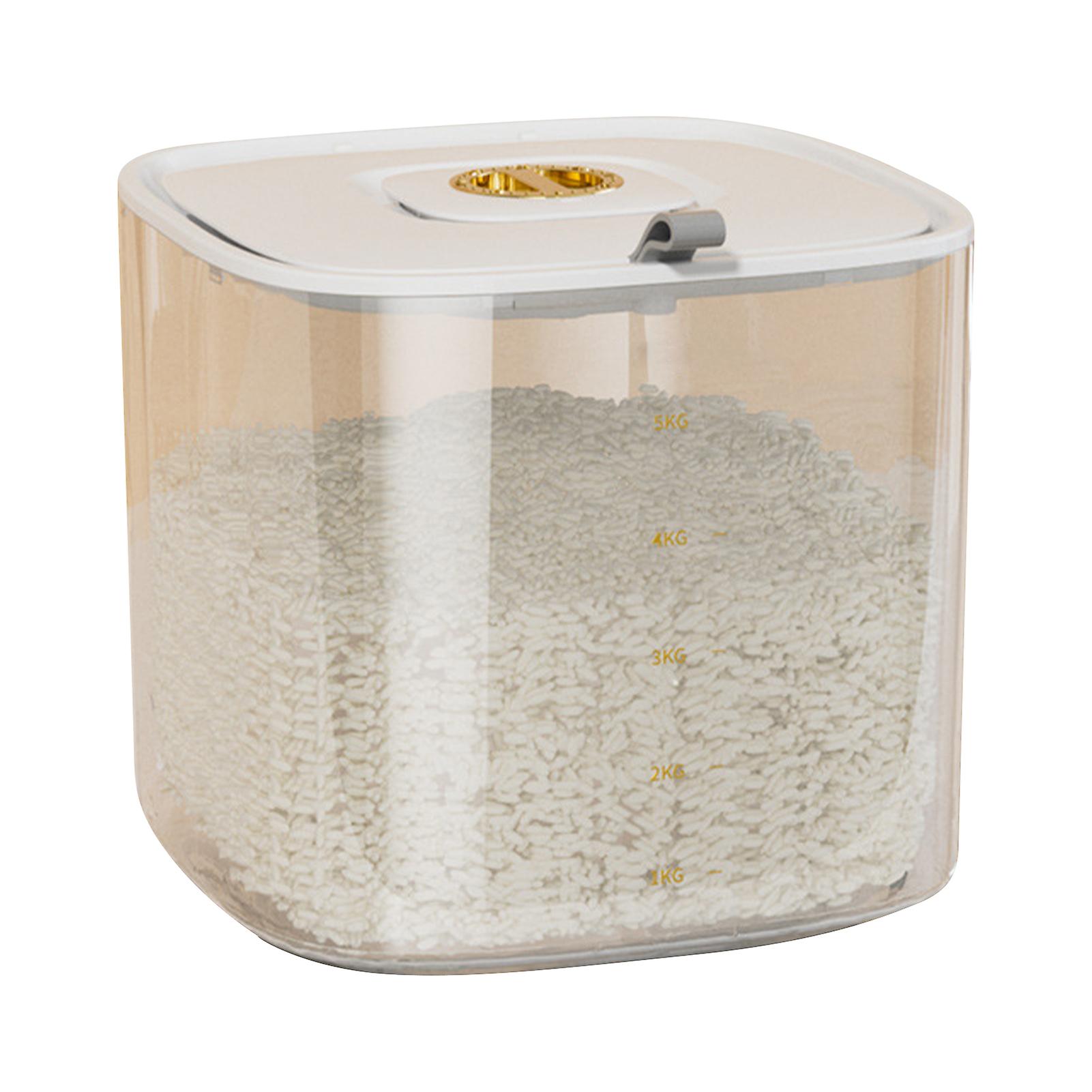 Sealed Rice Dispenser Dustproof Pest Prevention Cereal Container with Measuring Cup for Home Kitchen Organization