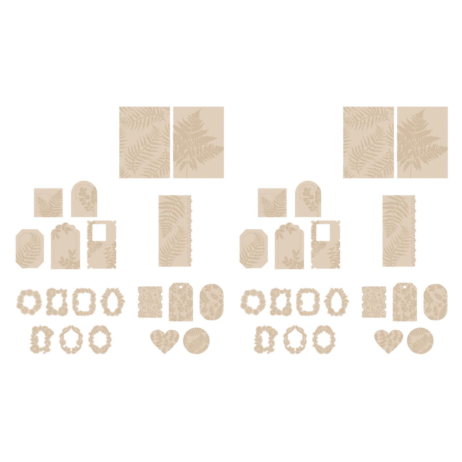 40pcs Handbook Decorative Decals Embossed Flower Series Unique Scrapbook Material Stickers for DIY Journals Envelope Tree Shadow