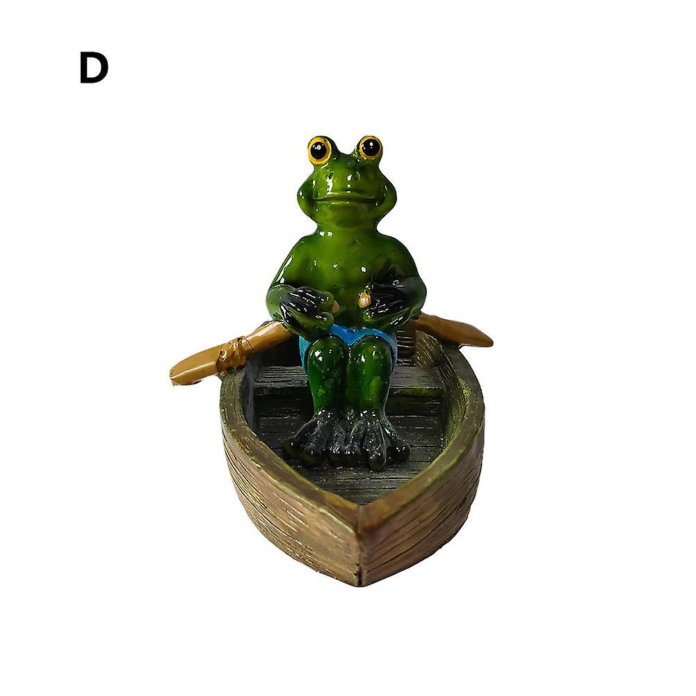 Frog boat (D) $Frog turtle garden pond floating animal plant ornaments pool simulation decoration