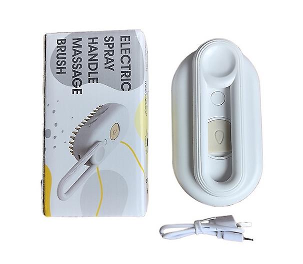 Pet electric spray comb Cat and dog massage comb to remove floating hair clean--white in color