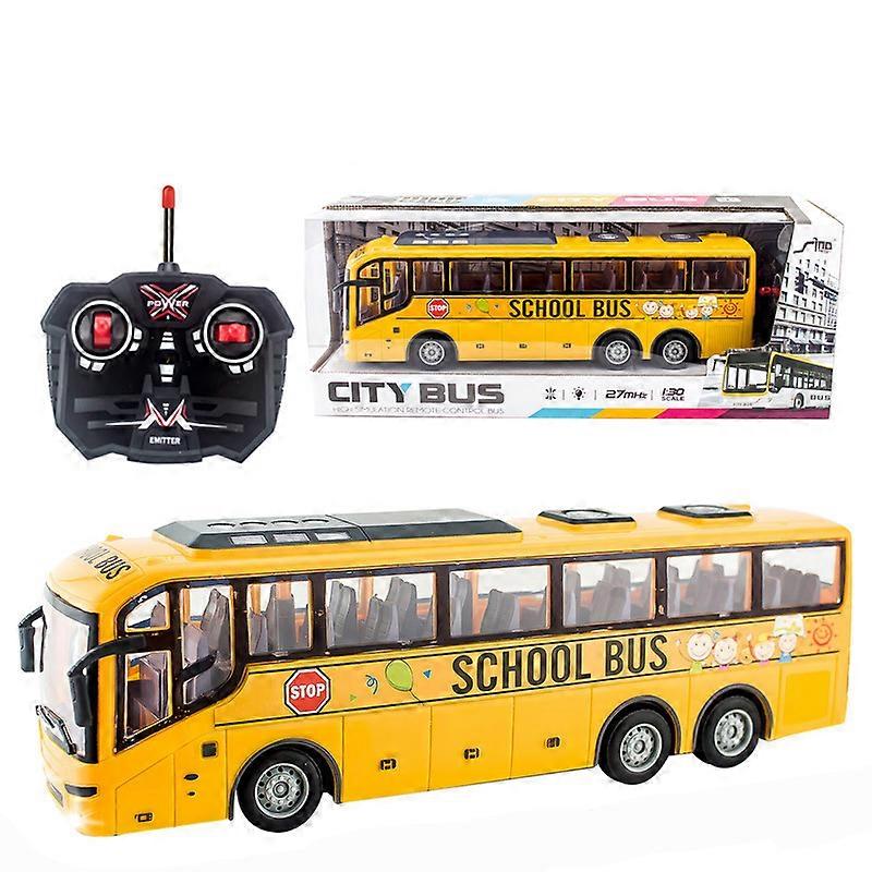 1/30 Rc buss elektrisk fjärrkontrollbil med lätt turbuss skolstadsmodell 27Mhz radiostyrda maskinleksaker för pojkar barn